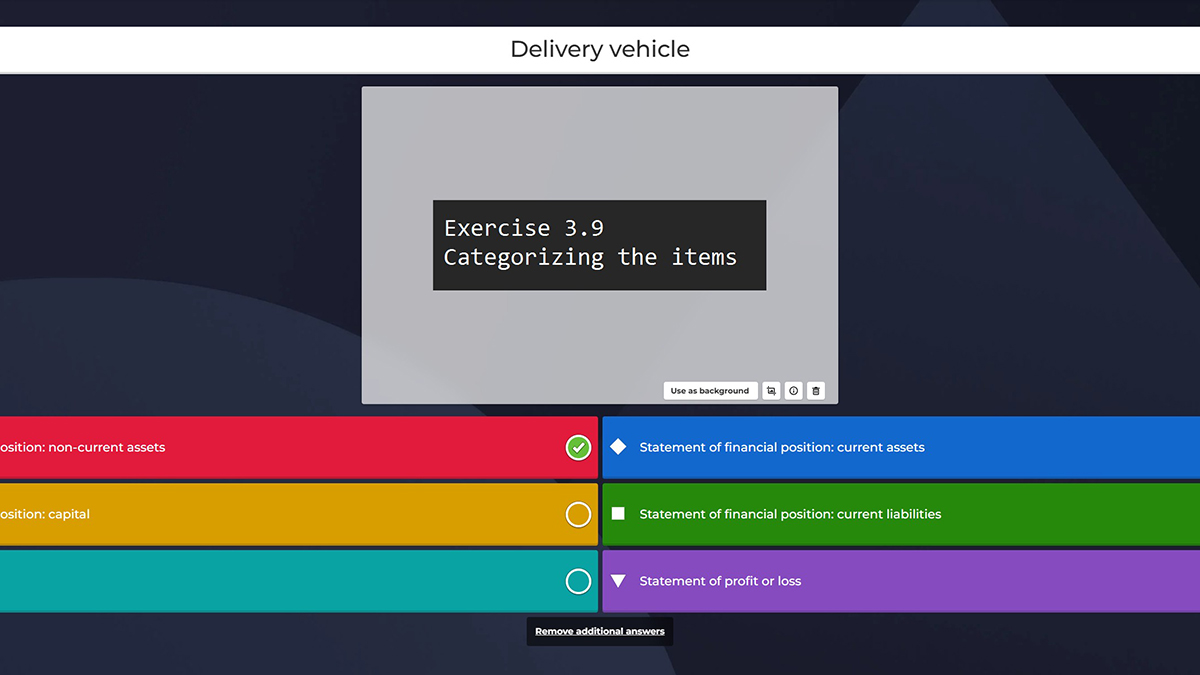 Accounting Ex3.9 Categorizing Items Kahoot quiz
